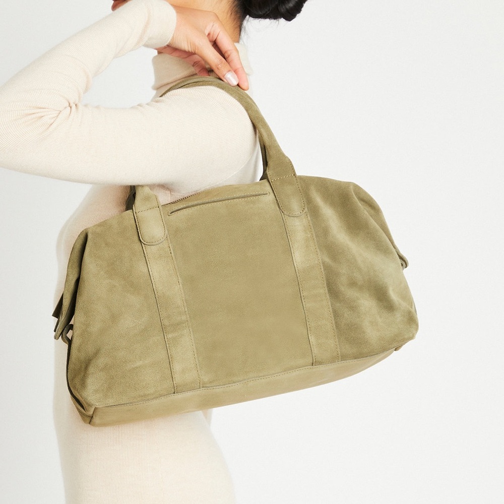 M.I.L.A. Ria Olive Green Suede Duffel Bag - Picture 4 of 16
